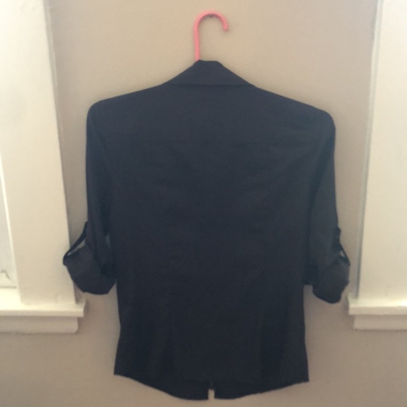 Michael Kors Dark Brown Zip-Up Blouse - Picture 8 of 8